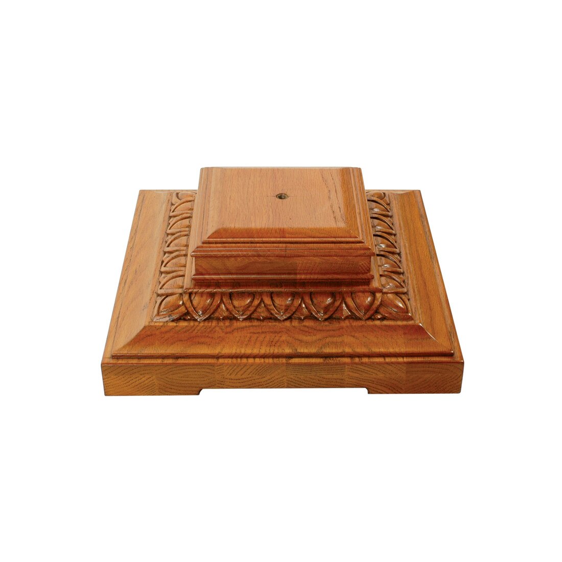 41in H | Medium English Sold Red Oak | Top 3 Shaft 3 | Square Egg and Dart Base Stanchion