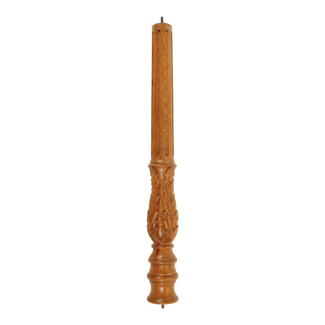 41in H | Medium English Sold Red Oak | Top 3 Shaft 3 | Square Egg and Dart Base Stanchion