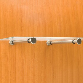 8-1/4" Long Satin Chrome Finish Steel Wall Mounted Shelf Support with Rubber Ring Cushions