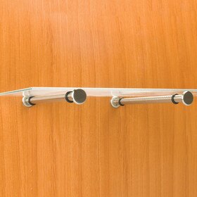 8-1/4" Long Satin Chrome Finish Steel Wall Mounted Shelf Support&nbsp;with Rubber Ring Cushions
