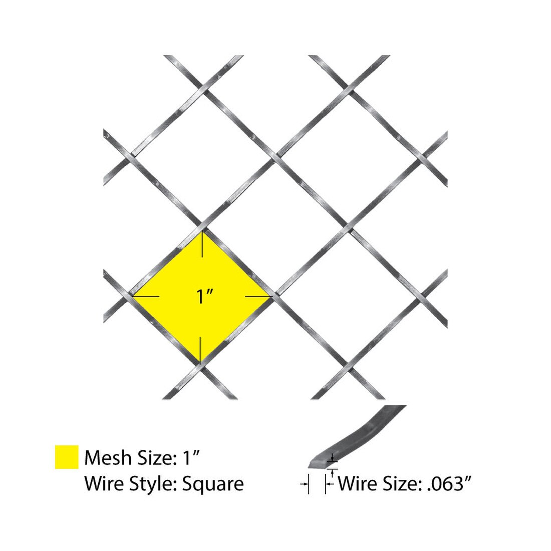 Square Intercrimp | Woven Wire Grille | WWG-116C Series by Kent Design
