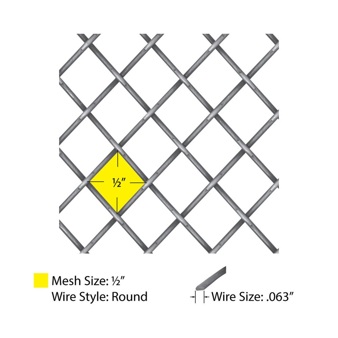 Round Press Crimp | Woven Wire Grille | WWG-1215P Series by Kent Design