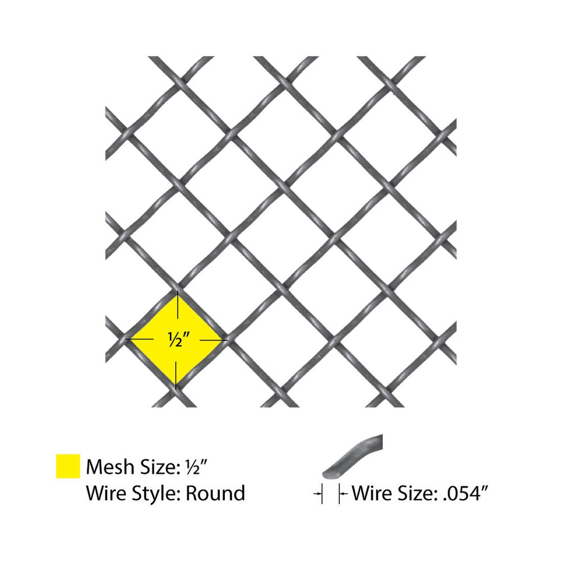 Round Intercrimp | Woven Wire Grille | WWG-1218C Series by Kent Design