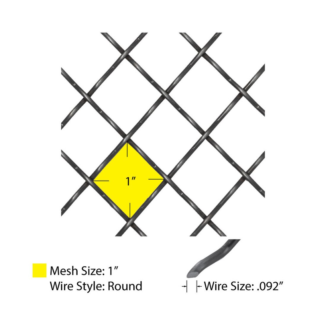 Round Intercrimp | Woven Wire Grille | WWG-132C Series by Kent Design
