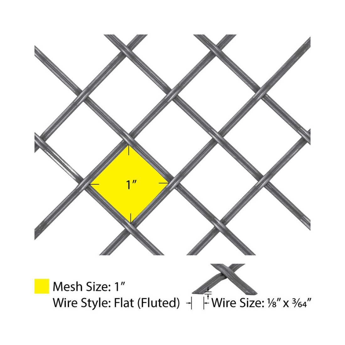 Flat Press Crimp | Woven Wire Grille | WWG-182P Series by Kent Design