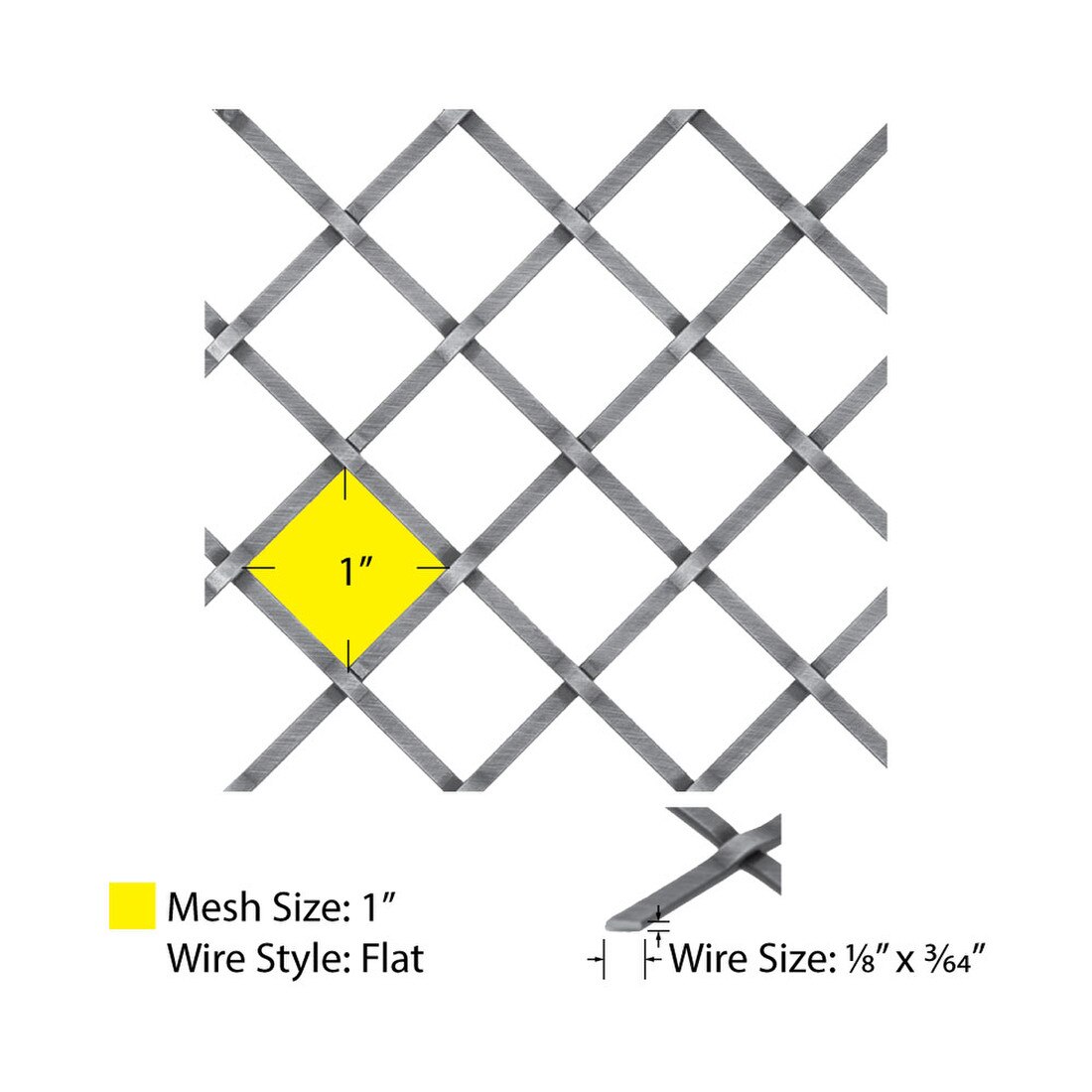 Flat Press Crimp | Woven Wire Grille | WWG-186P Series by Kent Design