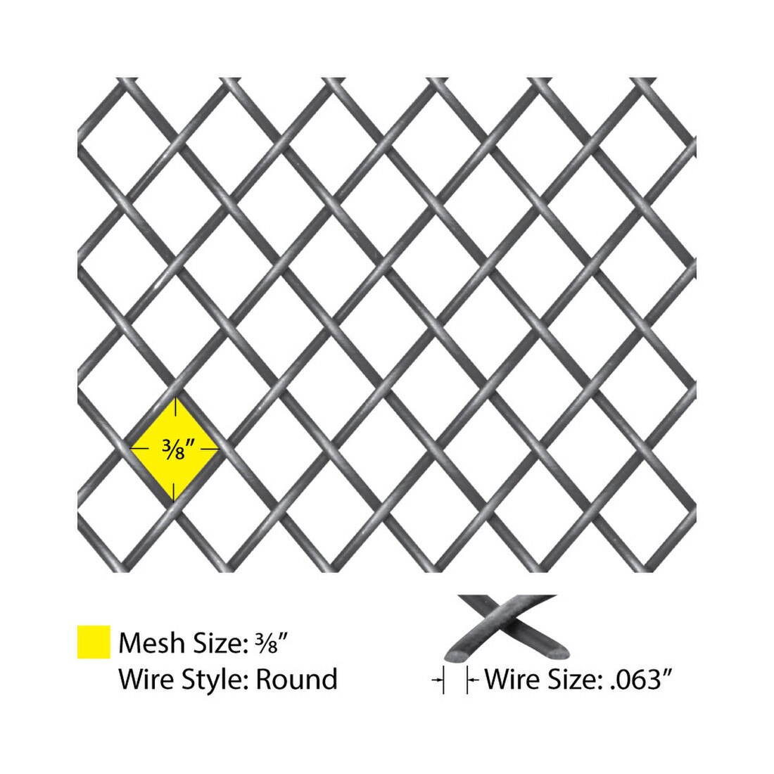 Round Single Crimp | Woven Wire Grille | WWG-215S Series by Kent Design