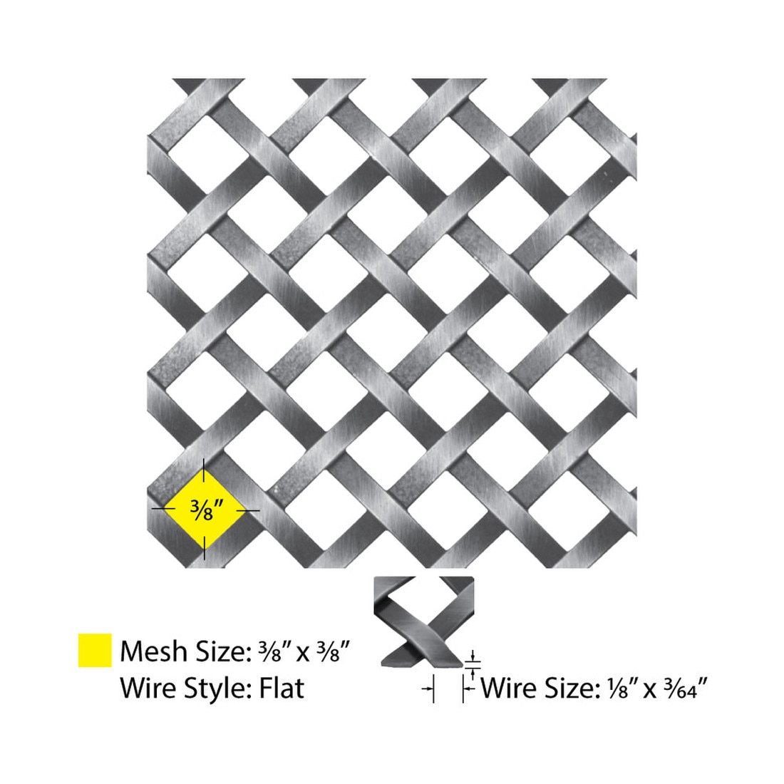 Flat Single Crimp | Woven Wire Grille | WWG-286S Series by Kent Design