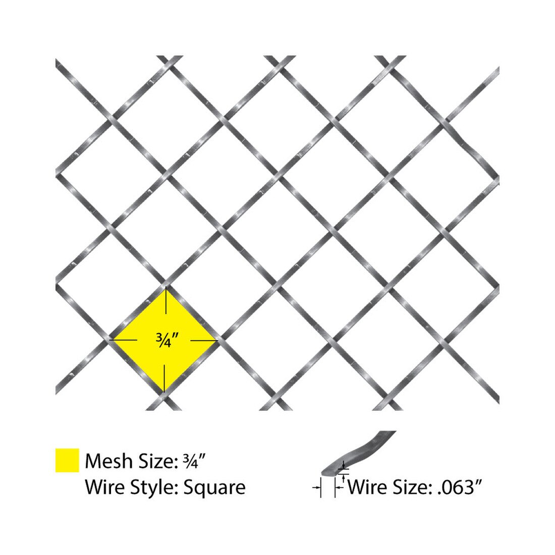 Square Intercrimp | | Woven Wire Grille | WWG-316C Series by Kent Design