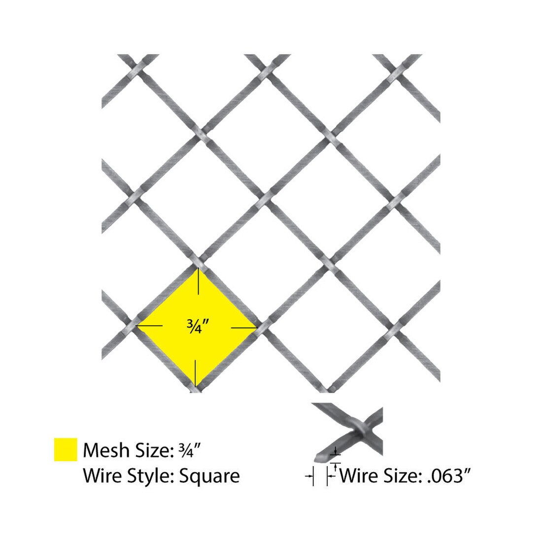 Square Press Crimp | Woven Wire Grille | WWG-316P Series by Kent Design