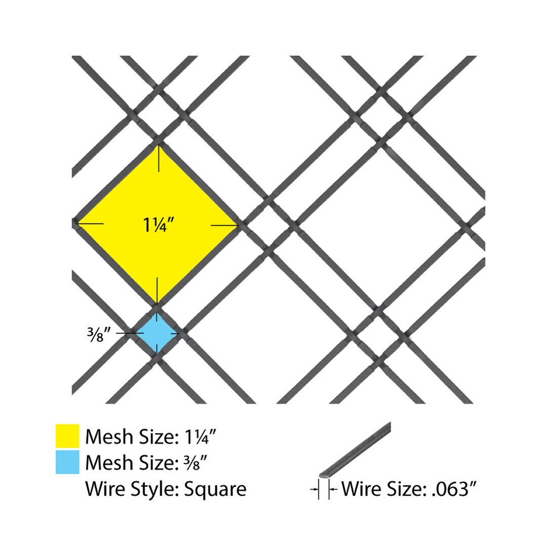 Square Press Crimp | Woven Wire Grille | WWG-41638P Series by Kent Design