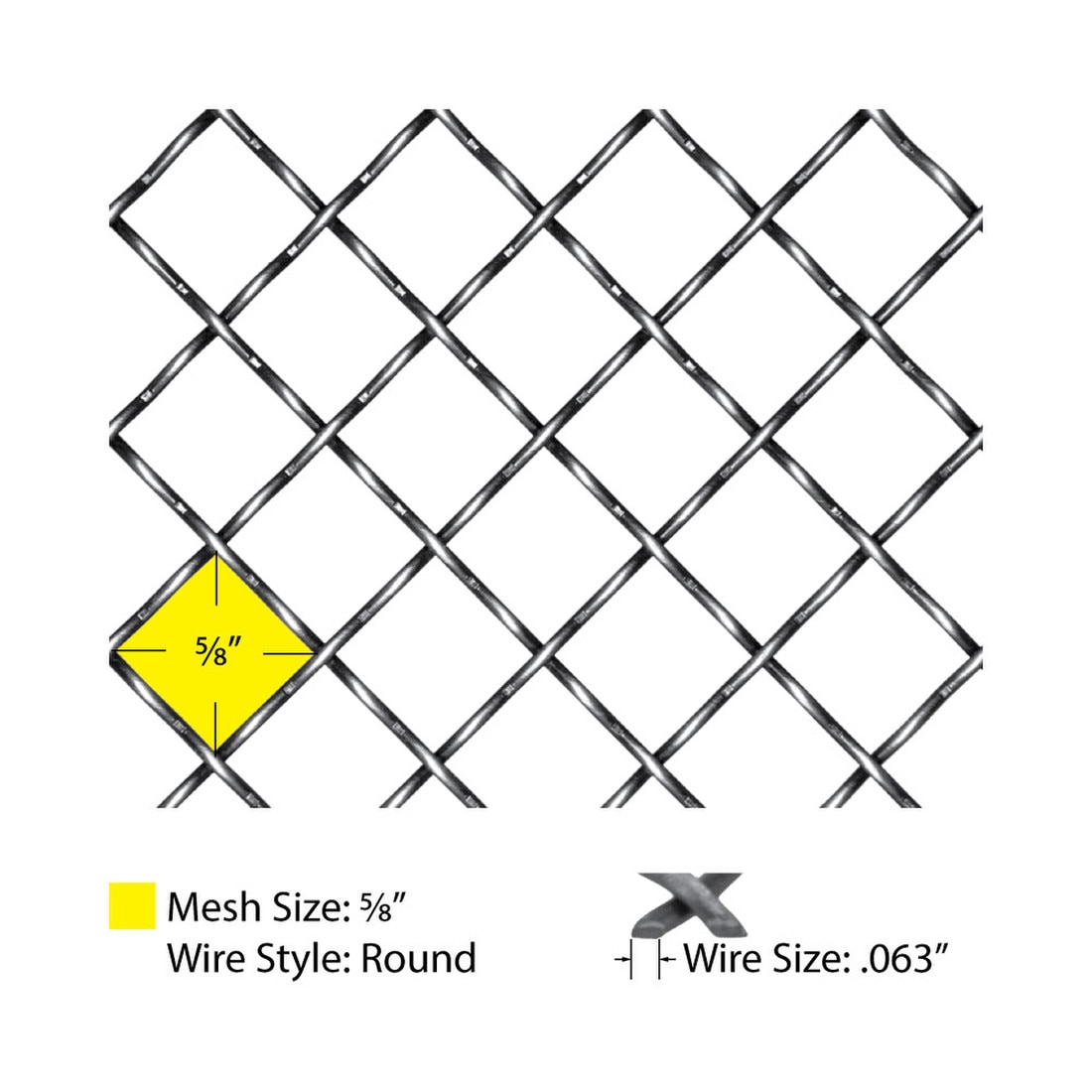 Round Intercrimp | Woven Wire Grille | WWG-5815C Series by Kent Design
