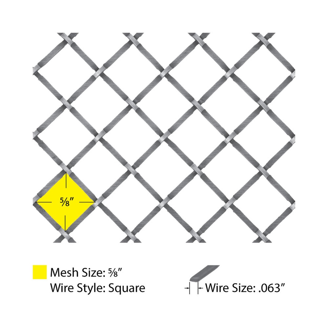 Square Press Crimp | Woven Wire Grille | WWG-5816P Series by Kent Design