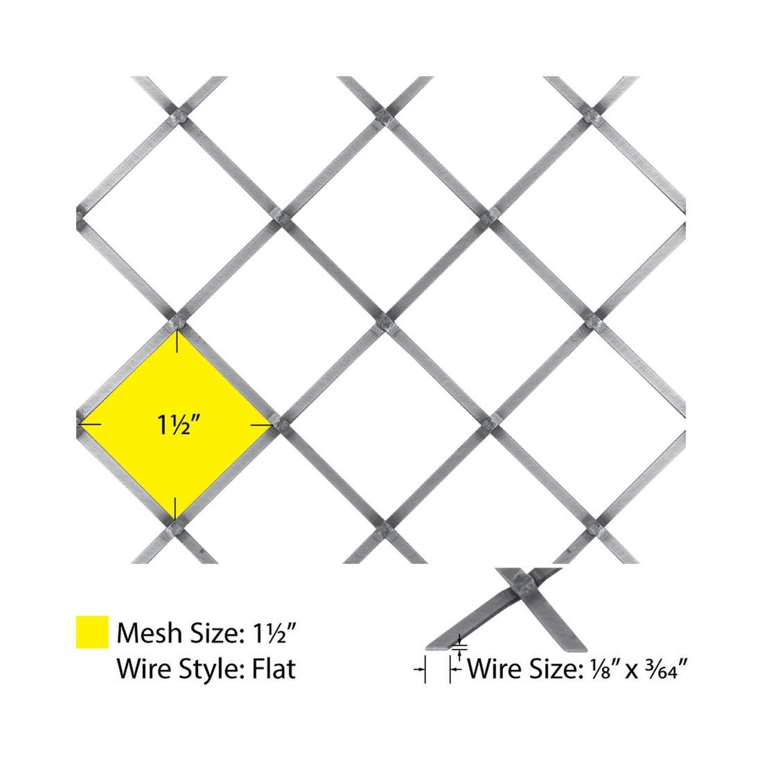 Flat Press Crimp | Woven Wire Grille | WWG-686P Series by Kent Design