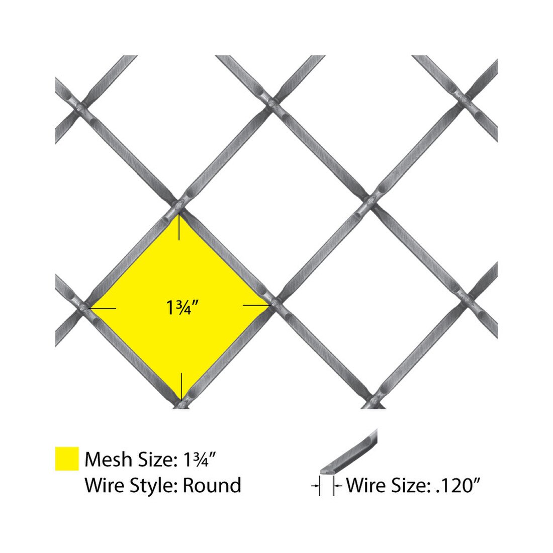 Round Flat Crimp | Woven Wire Grille | WWG-711F Series by Kent Design