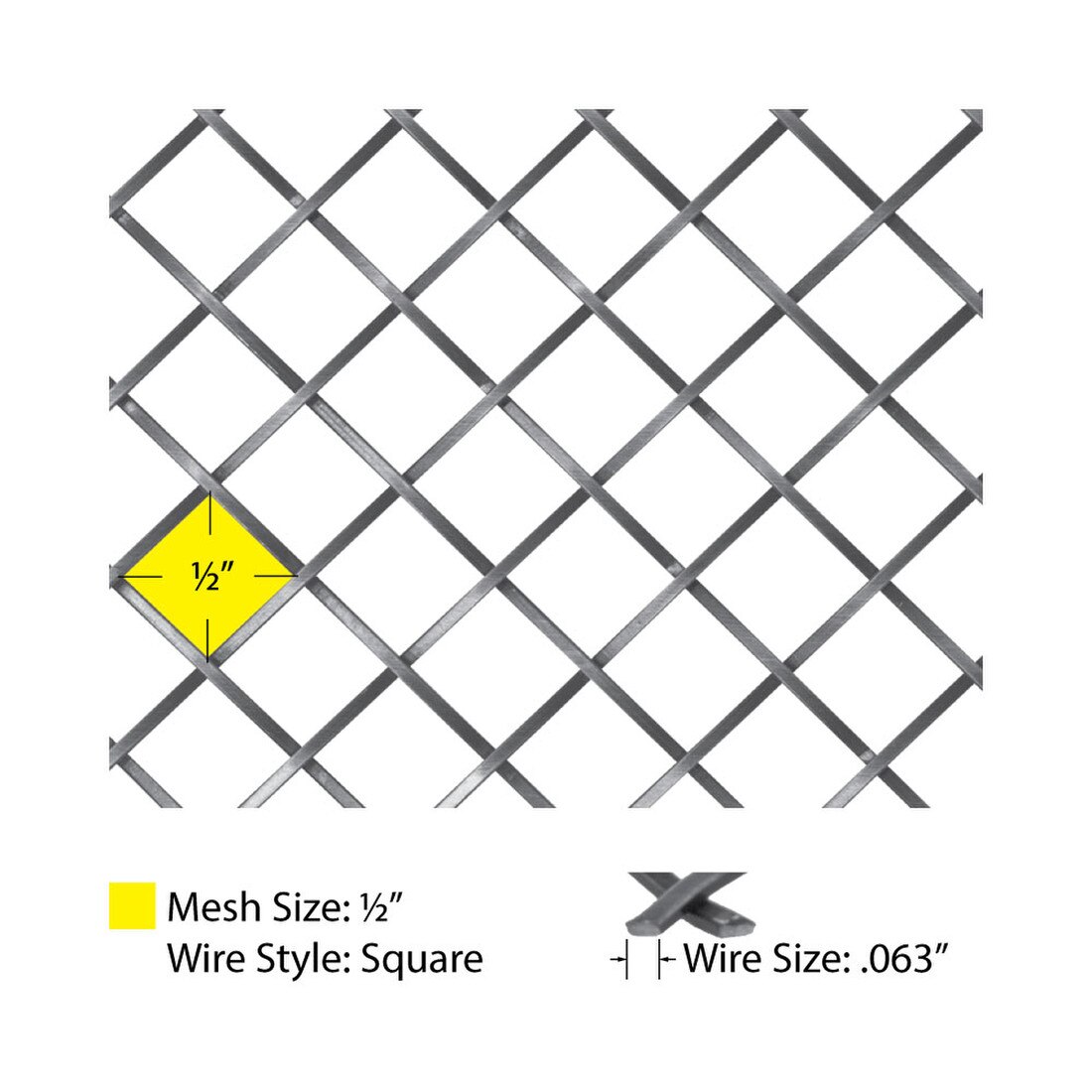 Square Single Crimp | Woven Wire Grille | WWG-CG10 Series by Kent Design