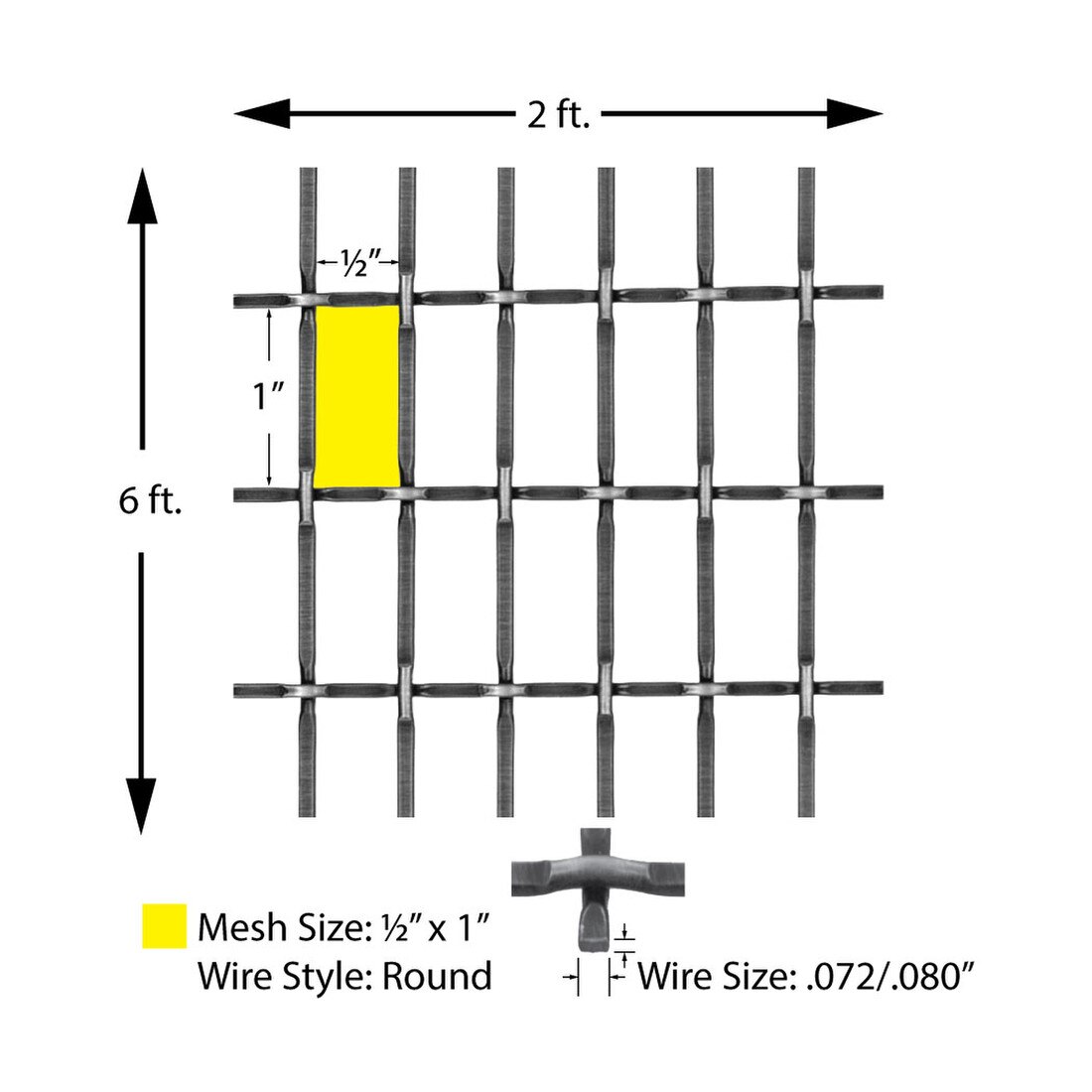 Round Flat Crimp | Woven Wire Grille | WWG-MD11 Series by Kent Design