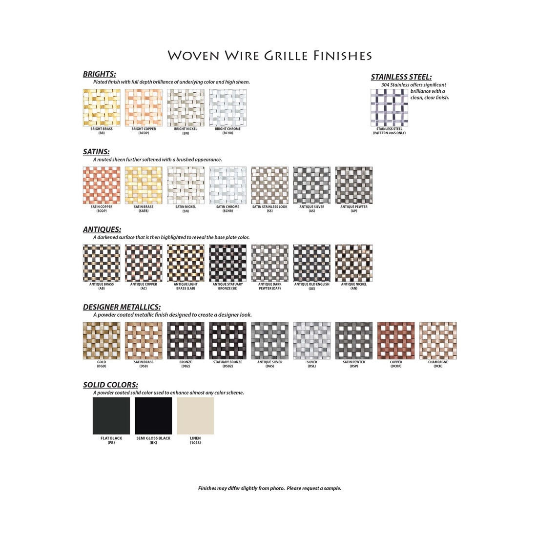 Square Press Crimp | Woven Wire Grille | WWG-5816P Series by Kent Design