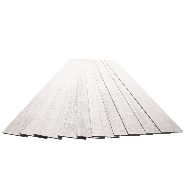 5-1/8in W x 3/16in Thick x 46-1/2in Long | Beachwood White Finish Pine Planks | Wood Wallscapes Wallcovering
