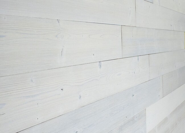 5-1/8in W x 3/16in Thick x 46-1/2in Long | Beachwood White Finish Pine Planks | Wood Wallscapes Wallcovering