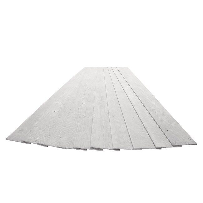 5-1/8in W x 3/16in Thick x 46-1/2in Long | Driftwood Light Grey Finish Pine Planks | Wood Wallscapes Wallcovering