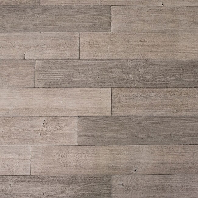 5-1/8in W x 3/16in Thick x 46-1/2in Long | Driftwood Light Grey Finish Pine Planks | Wood Wallscapes Wallcovering