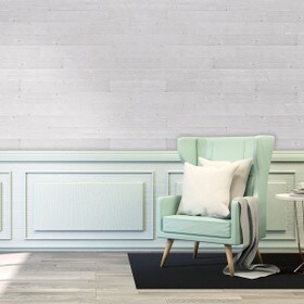 5-1/8in W x 3/16in Thick x 46-1/2in Long | Driftwood Light Grey Finish Pine Planks | Wood Wallscapes Wallcovering