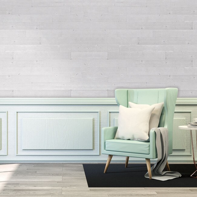 5-1/8in W x 3/16in Thick x 46-1/2in Long | Driftwood Light Grey Finish Pine Planks | Wood Wallscapes Wallcovering