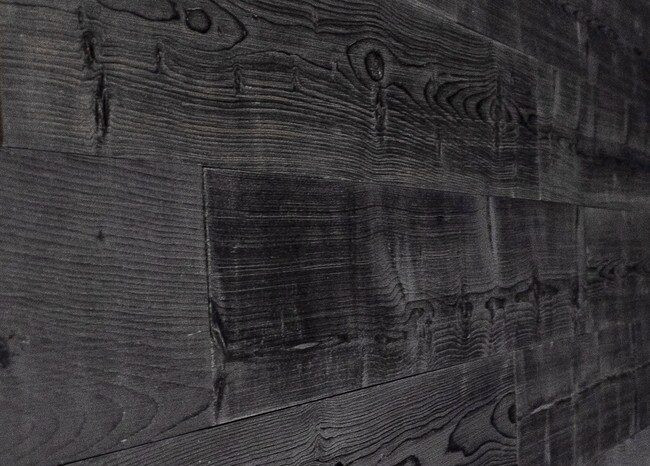 5-1/8in W x 3/16in Thick x 46-1/2in Long | Ebony Finish Pine Planks | Wood Wallscapes Wallcovering