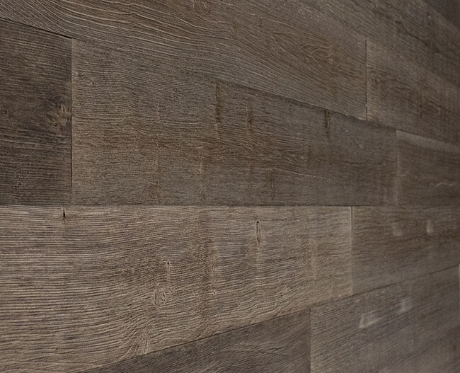 5-1/8in W x 3/16in Thick x 46-1/2in Long | Mission Brown Finish Pine Planks | Wood Wallscapes Wallcovering
