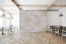 5-1/8in W x 3/16in Thick x 46-1/2in Long | Natural Spruce Finish Pine Planks | Wood Wallscapes Wallcovering