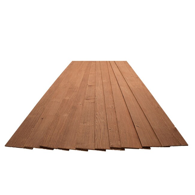 5-1/8in W x 3/16in Thick x 46-1/2in Long | Rocky Ridge Red Finish Pine Planks | Wood Wallscapes Wallcovering