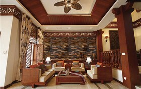 7-7/8in H x 23-5/8in W x 3/4in Thick | Mahogany Solid Hardwood | 3D Wood Wallscapes Wallcovering