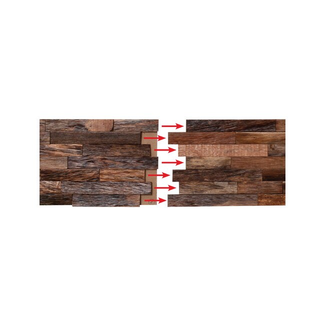 7-7/8in H x 47-1/4in W x 1/2in Thick | Acacia Solid Hardwood | 3D Wood Wallscapes Wallcovering