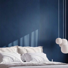 Orac Decor | Duropolymer Polystyrene | 3D Decorative Covering | Ripple Wall Element | Primed White | 9-7/8in H