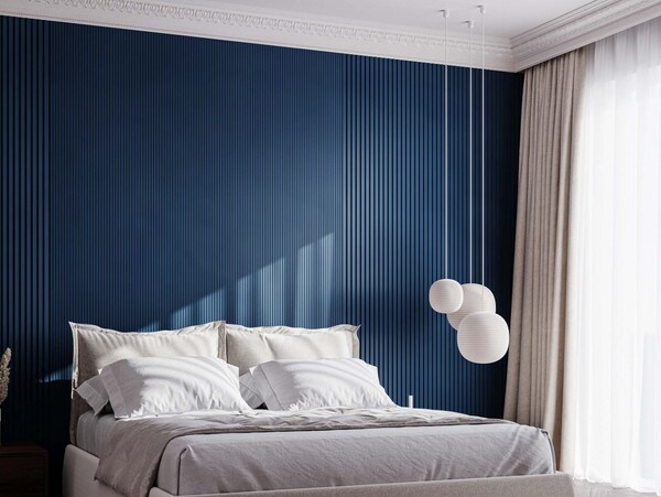 Orac Decor | High Density Polyurethane | 3D Decorative Covering | Ripple Wall Element | Primed White | 9-7/8in H