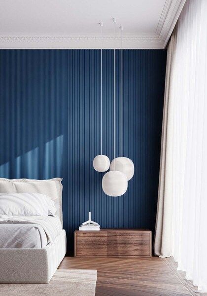 Orac Decor | High Density Polyurethane | 3D Decorative Covering | Ripple Wall Element | Primed White | 9-7/8in H