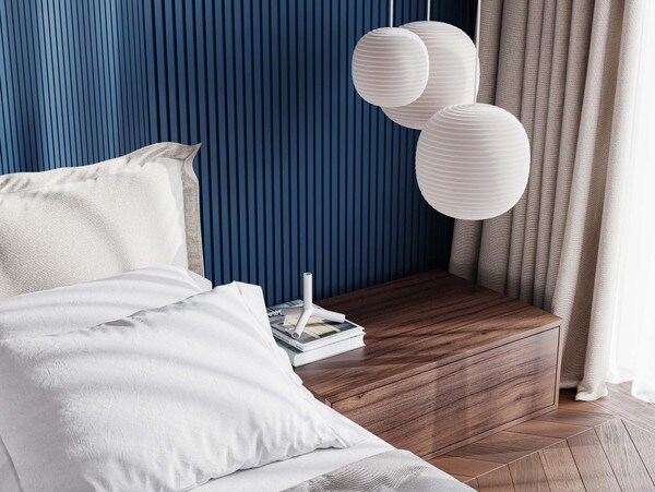 Orac Decor | High Density Polyurethane | 3D Decorative Covering | Ripple Wall Element | Primed White | 9-7/8in H