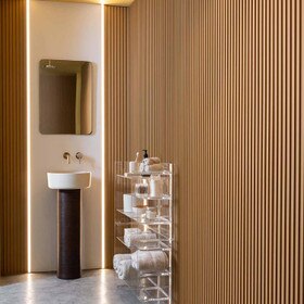 Orac Decor | Duropolymer Polystyrene | 3D Decorative Covering | Track Wall Element | Primed White | 9-7/8in H