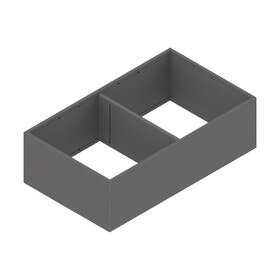 Blum 4-3/8in H x 8-9/16in W x 14-9/16in Long | Orion Gray Finish | Ambia Line Deep Drawer Insert